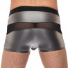 male power Boxer sexy IRON CLAD Noir-Argenté